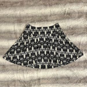 H & M 100% Linen Black & White Skirt Size 10